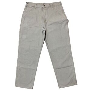 Carhartt B11 Carpenter Pants 36x32 Tan Duck Canvas Workwear Dungaree Fit